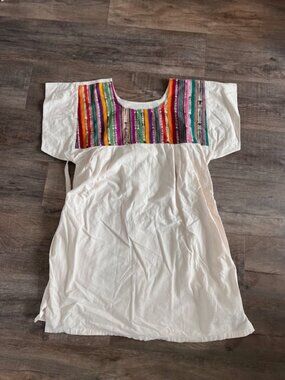 Nena & Co Embroidered Tunic Dress Size Small Boho Guatemalan Textile